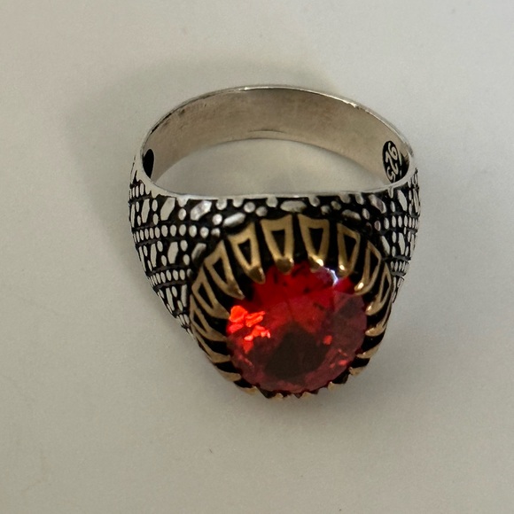 925 Silver stunning red ring - Picture 3 of 4